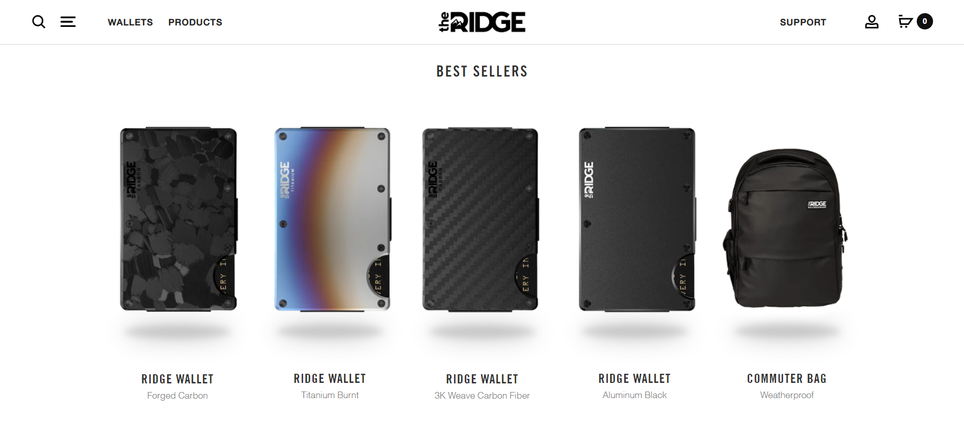 Ridge Wallet Product Page for Dillon Shane Marketing Manager Portfolio